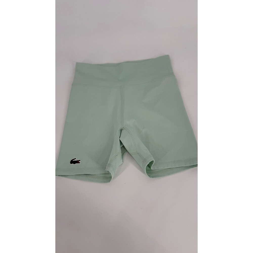 Lacoste Sport Women's Mint‎ Green Performance Biker Shorts Stretch Logo Size 2